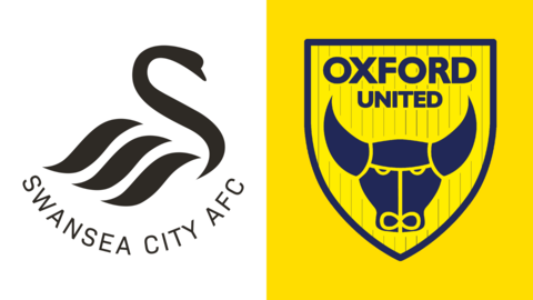 Side-by-side of Swansea City and Oxford United club badges