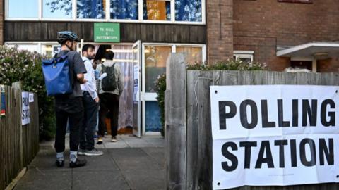 Queue at polling station