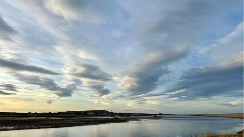 Cloudy skies over Kingston, Moray