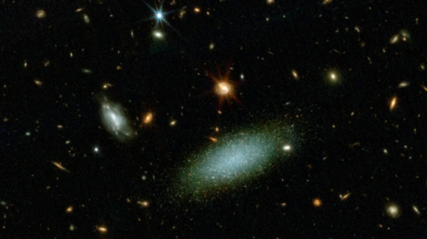 A map showing a collection of galaxies, created from a recent sky survey by the telescope