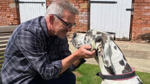 Piper with her owner