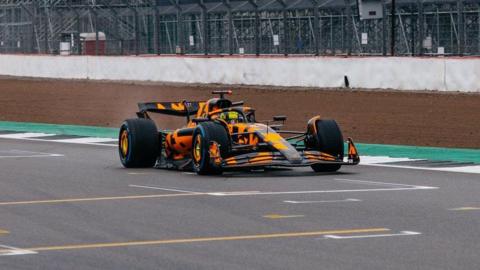 McLaren’s 2025 Formula 1 on track at Silverstone