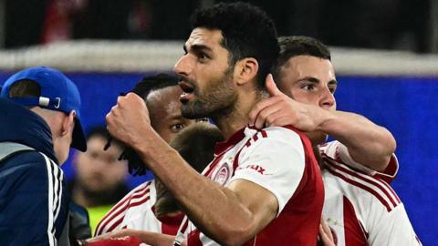 Olympiacos celebrate a goal