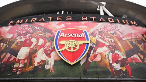 An outside view of Arsenal's Emirates Stadium