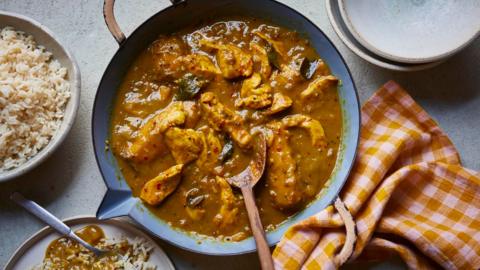 Kesar mango and chicken curry