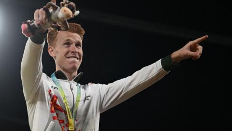 Alastair Chalmers on the Commonwealth Games podium