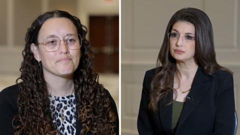 Rabbi Jen Lader is talking with BBC anchor.