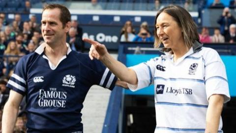 Former Scotland players Chris Paterson and Donna Kennedy