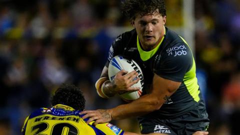 Denive Balmforth in action for Catalans Dragons against Warrington Wolves