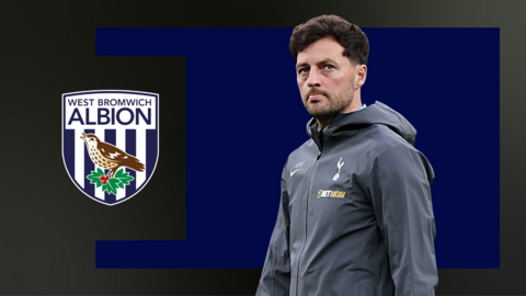 A picture of Ryan Mason next to West Bromwich Albion club badge