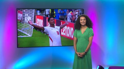 Nina on the Newsround set