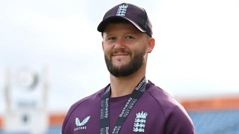 England opener Ben Duckett smiles after being awarded man of the match following victory over India