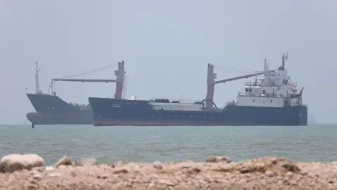 A large ship in the Strait of Hormuz.