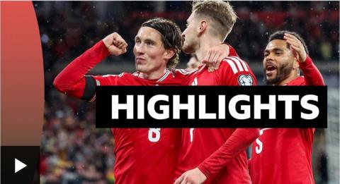 Wales players celebrate