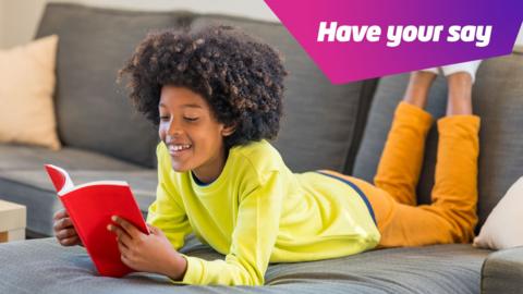 child reading a book