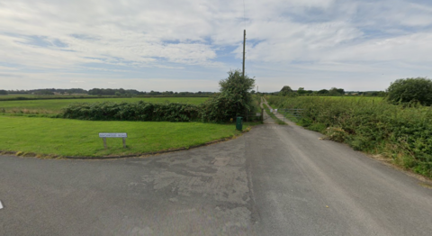 Fields at the edge of a village