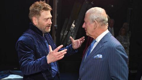 King Charles speaks with Kenneth Branagh