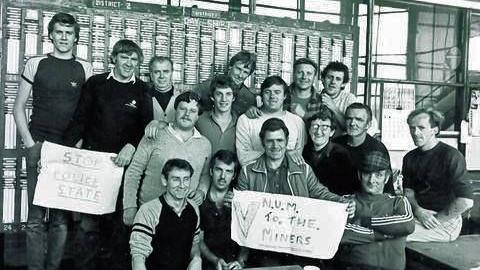 Strikers from Barony Colliery in 1984