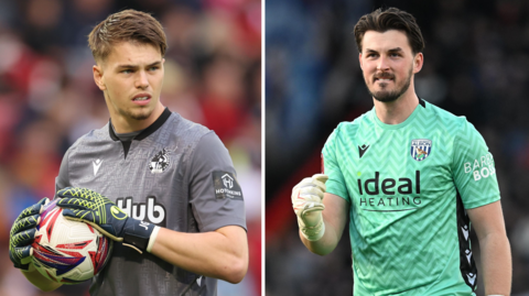 West Brom goalkeeper Josh Griffiths, during his loan at Bristol Rovers, and Joe Wildsmith