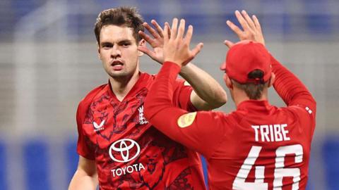 Scott Currie celebrates a wicket