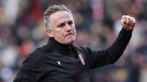 Wrexham manager Phil Parkinson celebrates