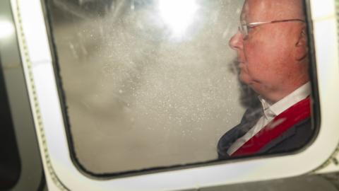 Peter Murrell leaves court in a prison van
