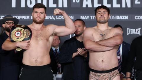Johnny Fisher weighs in beside Dave Allen, who has his own face on his underpants