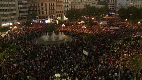 Huge protest in Valencia