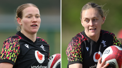 Carys Cox and Hannah Dallavalle in Wales training