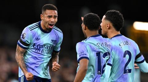 Gabriel Jesus celebrates a goal