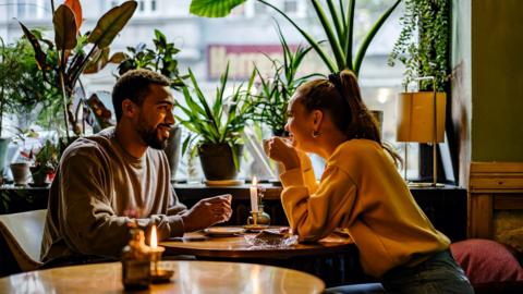 Man and woman on a date