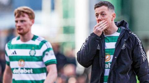 Celtic captain Callum McGregor is left disappointed against Dundee United