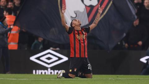 Eli Junior Kroupi of AFC Bournemouth celebrates