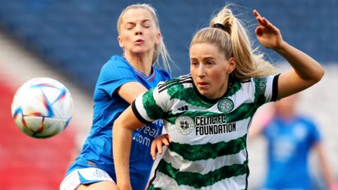 Celtic's Lucy Ashworth-Clifford  and Rangers Brogan Hay