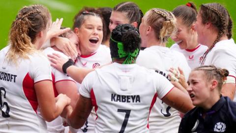 England players celebrate