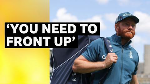 Former England batter Jonny Bairstow carrying kit bag