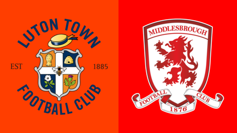 Luton Town and Middlesbrough club badges