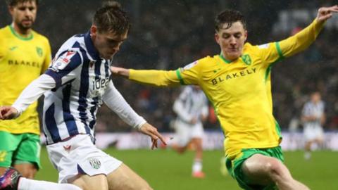 Action from West Brom v Norwich