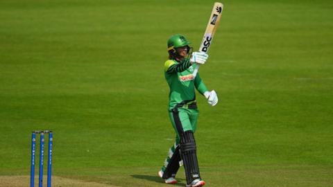 Danni Wyatt of Southern Brave celebrates during The Hundred 