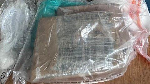 Suspected illegal drugs in a plastic bag
