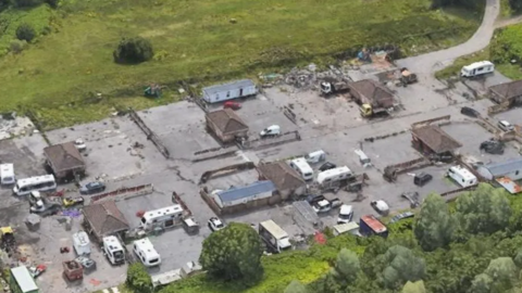 The caravan site seen from the air