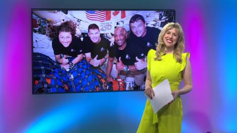 Jenny on the Newsround set