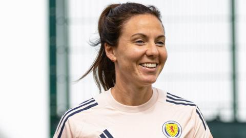 Rachel Corsie during a Scotland Women's National Team training session at the Oriam