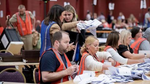 Votes being counted.