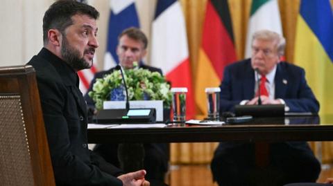 Zelensky, Macron, Trump