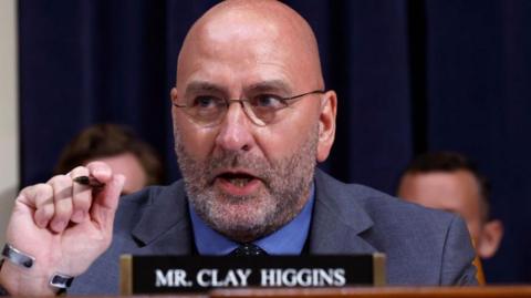 Clay Higgins is speaking during a House committee meeting