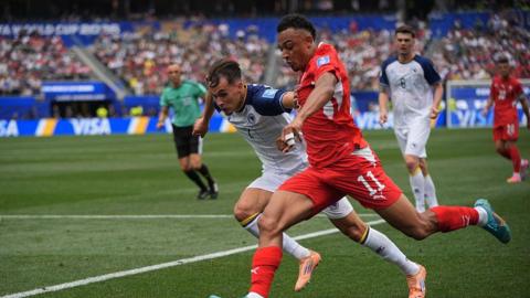 Dan Ndoye in action for Switzerland