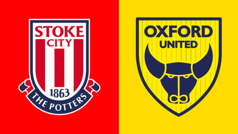 Side-by-side of Stoke City and Oxford United club badges