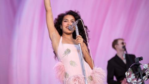 Olivia Dean performing at Radio 1's Big Weekend
