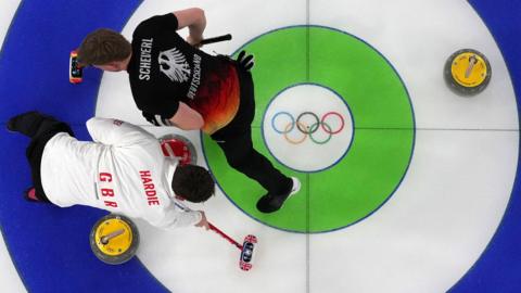 Team GB curlers playing Germany